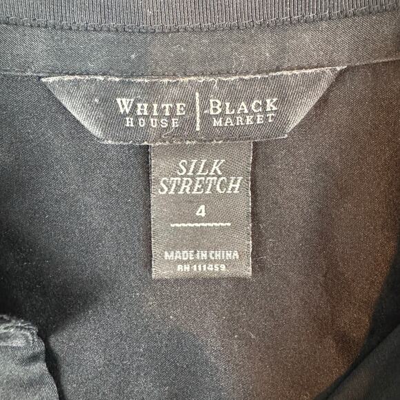 Women's Long Sleeve Black Silk Blouse Size 4 - Picture 2 of 8